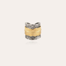 bague cancun penna bicolore gas bijoux plume doree dody chantilly