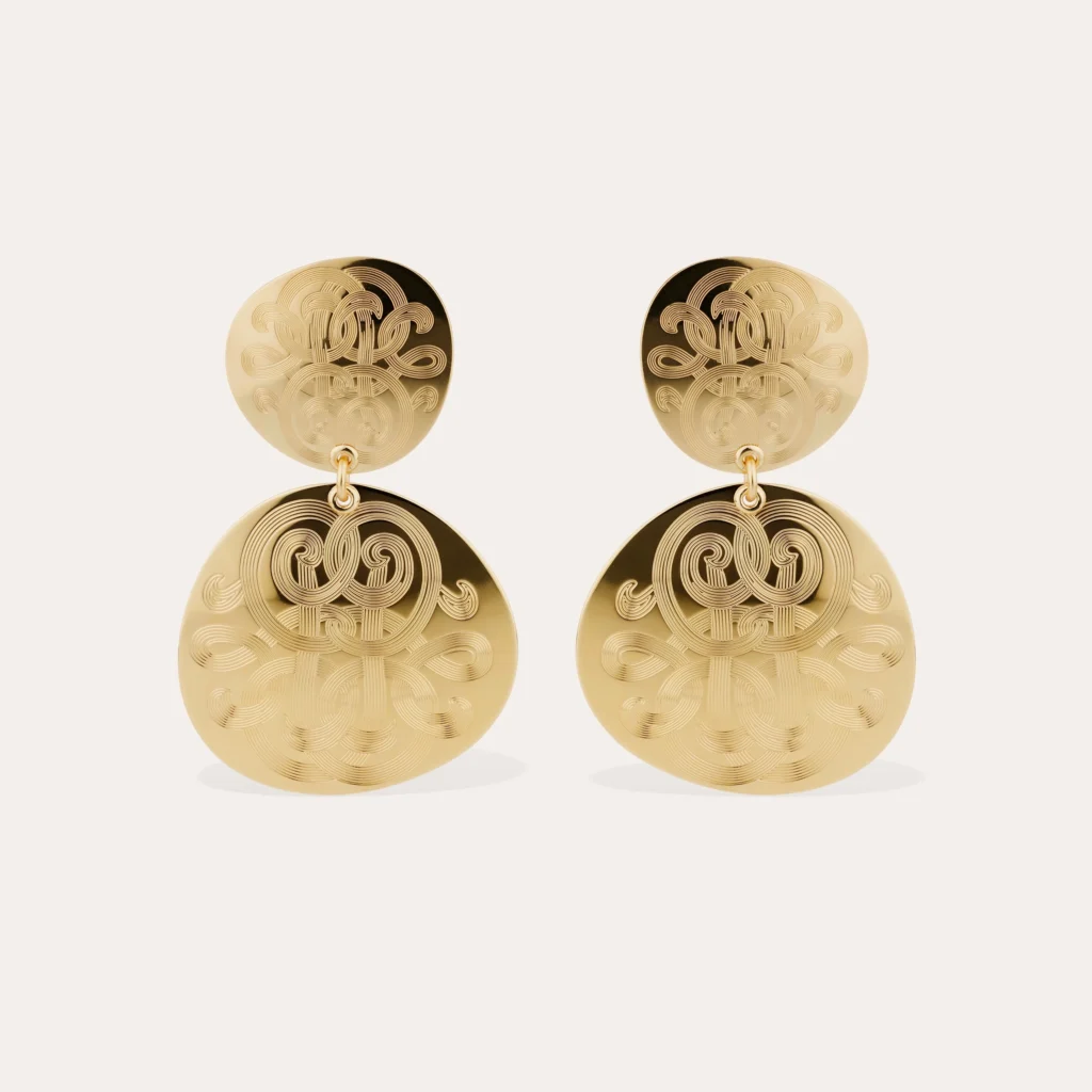 Boucles d’oreilles Diva nuage dorées
