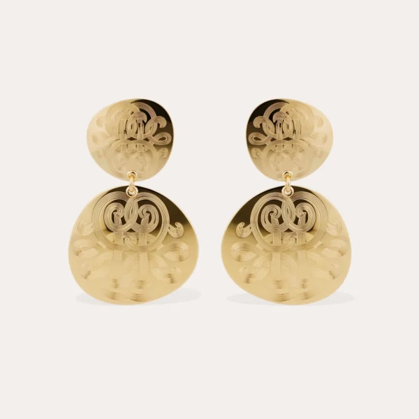 Boucles d’oreilles Diva nuage dorées
