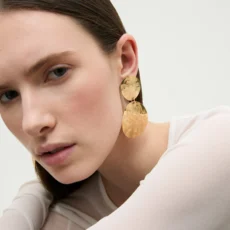 boucles Gas bijoux diva nuage dorees double medaillon dody boutique