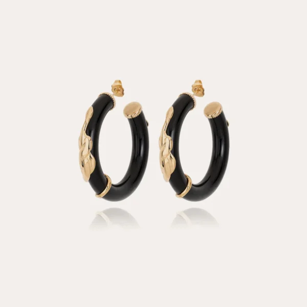 boucles creoles cobra noir dorees serpent Gas bijoux dody boutique chantilly