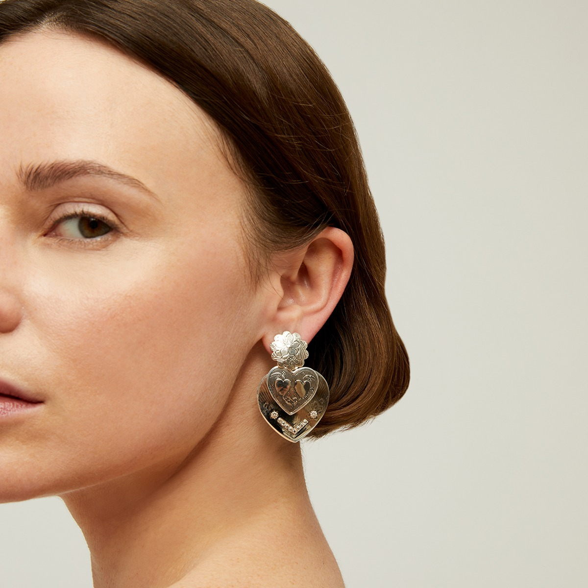 Boucles "I Love You" argentées – Image 2