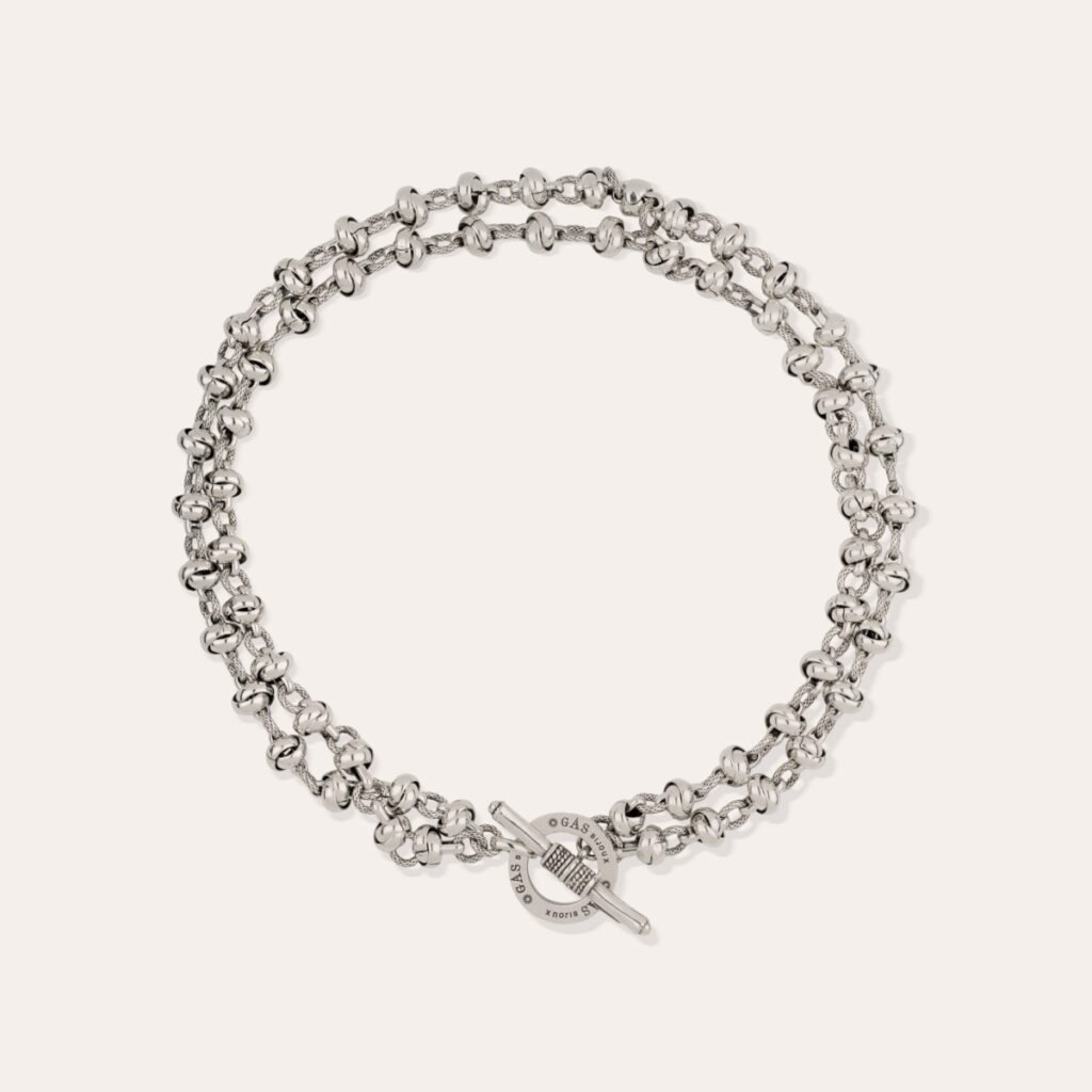 Collier Atik chaîne double argenté