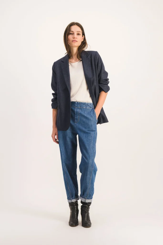 pantalon esteban jean bleu femme coupe boule chantilly dody boutique