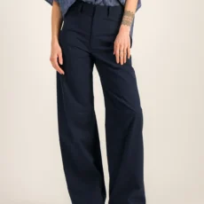 pantalon Tonio marine femme taille haute dody chantilly